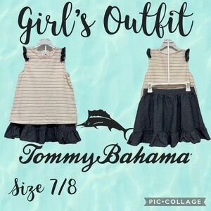 Girls Clothes Tommy Bahama Outfit Tank Top and Matching Ruffle Skirt Size 7/8